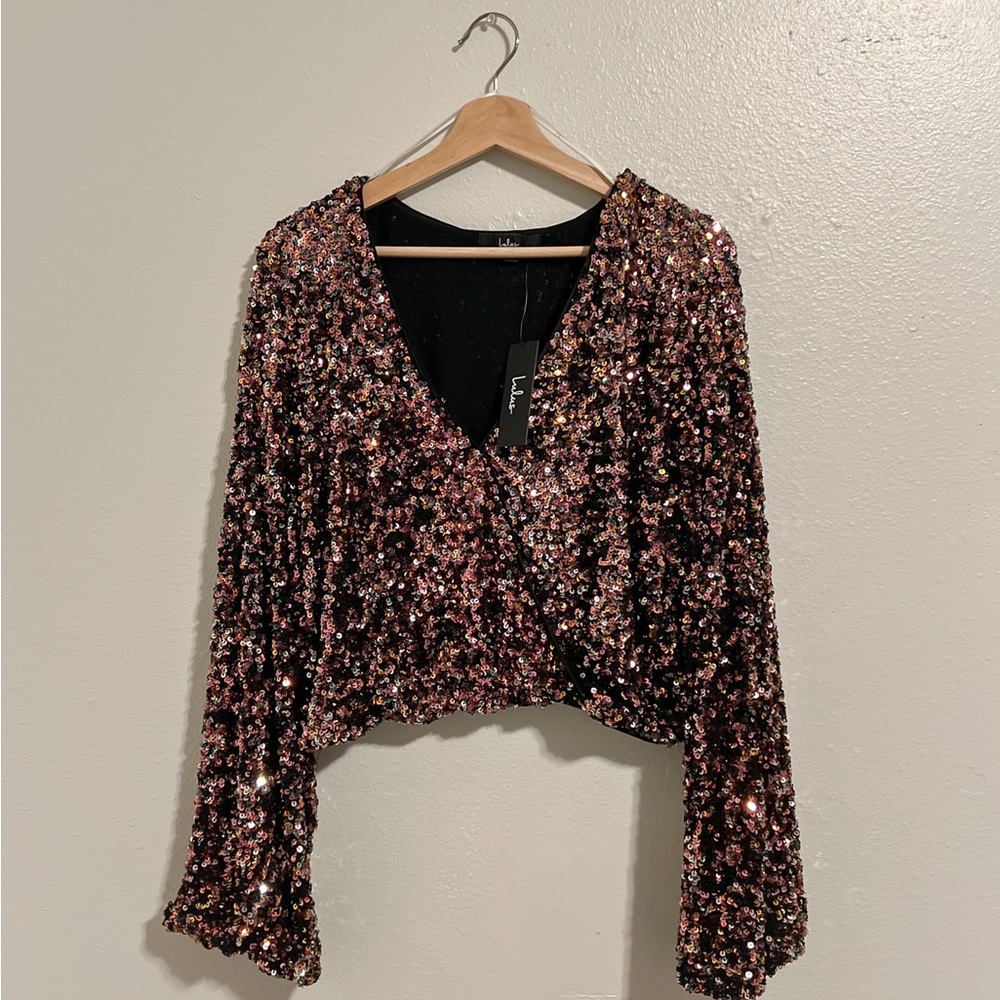 Lulu's Sequin Crop Top